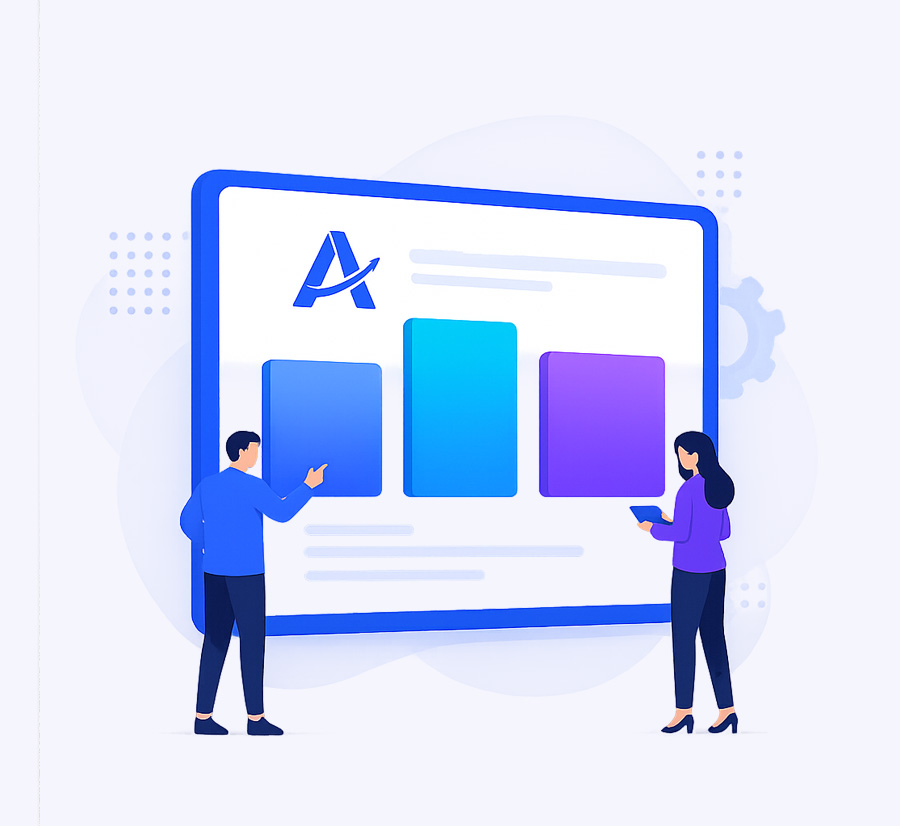 Aerovix business growth dashboard illustration